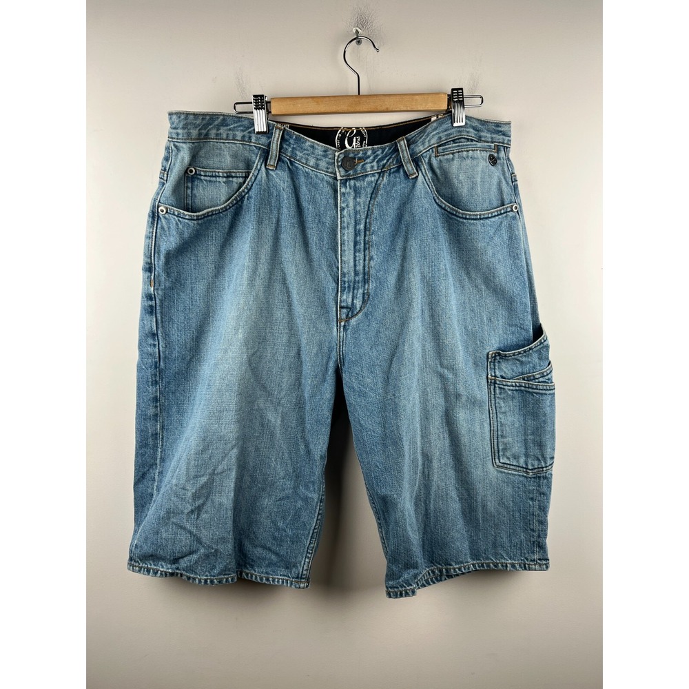 G-Unit Mens Denim Carpenter Shorts Light Wash Baggy Y2K Streetwear Size 40